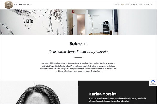 CarinaMoreira.com - Diseño Web:EstudioBase